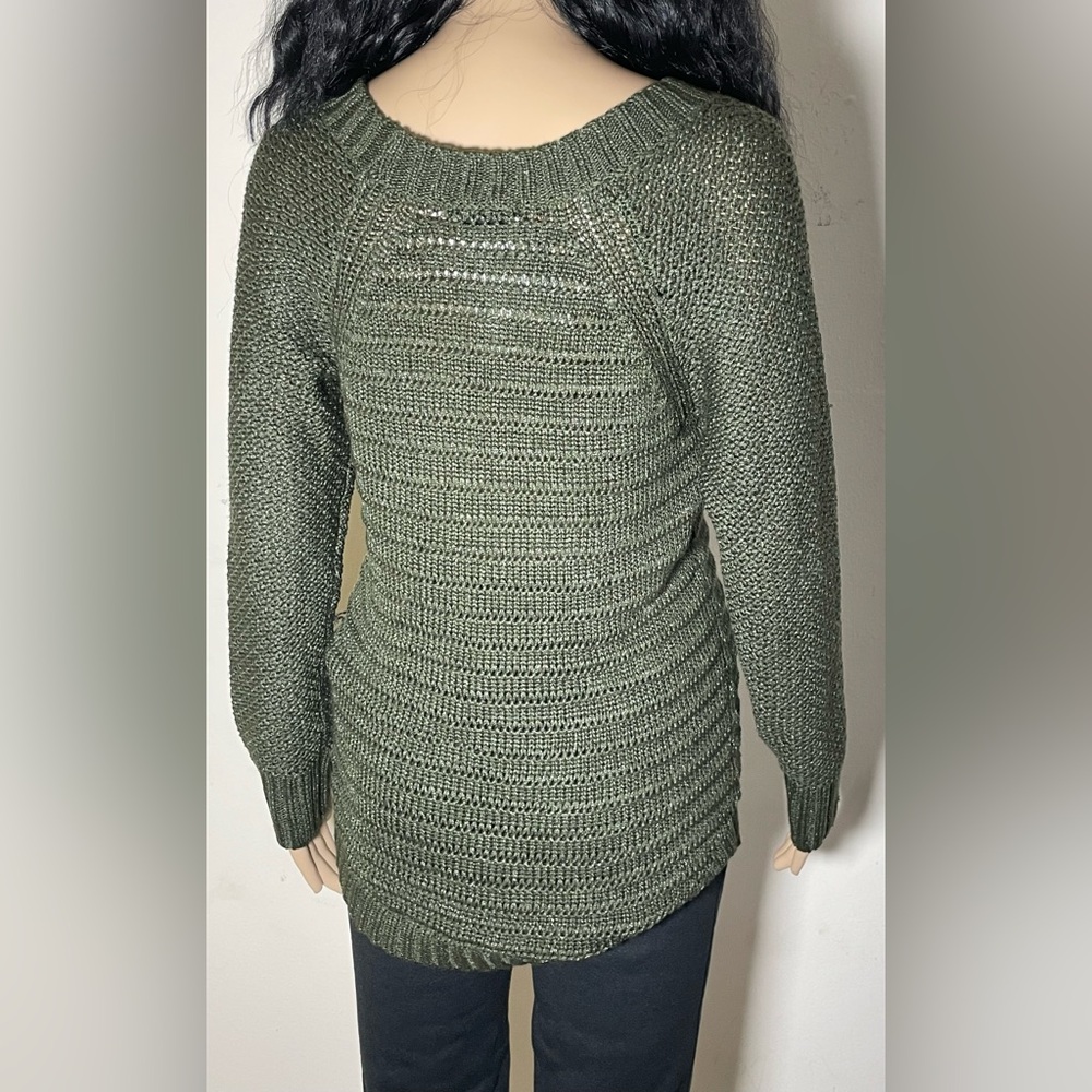 Sz S women Calvin Klein Jeans Olive Green knit Sweater - Picture 2 of 13